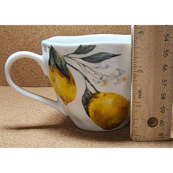 Grace Fine Porcelain Lemon Flower Textured Tea Cup Coffee Mug 6 oz Teaware - Picture 5 of 6